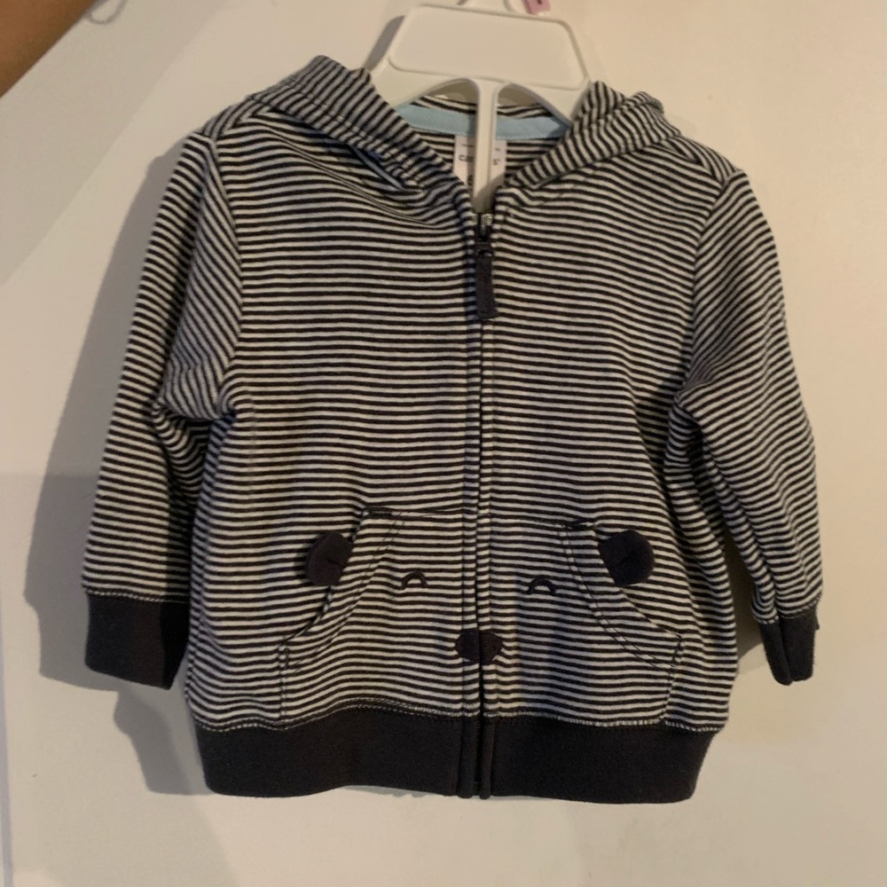 Carter’s SUPER SOFT striped bear, zipper hoodie